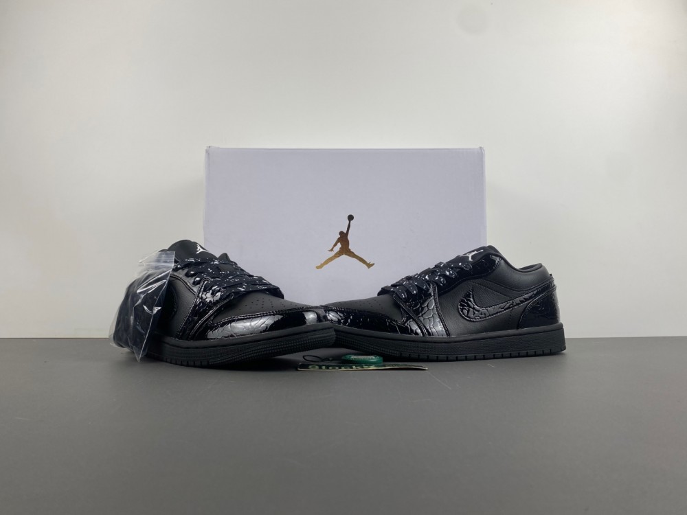 Jordan 1 Low SE Patent Elephant Black HJ7743-010